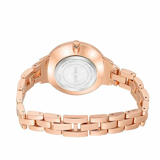 Nine West Women's Rose Gold Tone Bracelet Watch With Etched Flower Dial 2 Nine West Women's Rose Gold Tone Bracelet Watch With Etched Flower Dial - Image 2