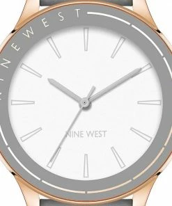Nine West Women's Padded Leather Strap Watch Gray -Nine West Shop unnamed file 5000
