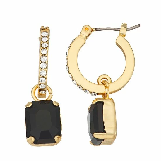 Nine West Hoop Octagon Drop Earrings 1 Nine West Hoop Octagon Drop Earrings