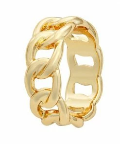 Nine West Gold Tone Chain Link Ring - Size 8