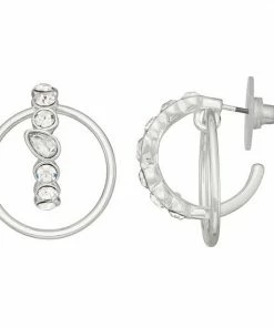 Nine West Front Back Hoop Post Earrings
