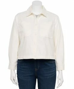 Plus Size Nine West Trucker Crop Jacket Crystal Pink -Nine West Shop unnamed file 5041