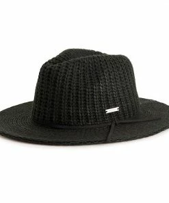 Women's Nine West Ribbed Knit Packable Panama Hat Black -Nine West Shop unnamed file 5046