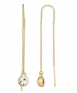 Nine West Stone Chain Threader Earrings