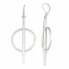 Nine West Silver Tone Metalstick Orbital Earrings