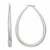 Nine West Silver Tone Extra Large Teardrop Hoop Earrings