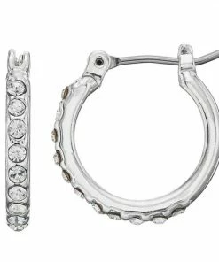 Nine West Pave Hoop Earrings