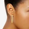 Nine West Gold Tone Large Chain Link Hoop Earrings