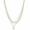 Nine West 3 Row Pave Padlock Necklace