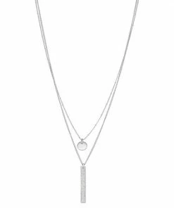 Nine West 2 Row Bar Pendant Necklace