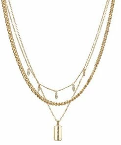 Nine West Gold Tone Chain Layered Necklace