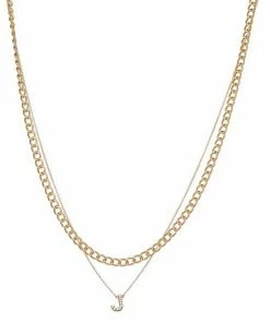 Nine West Multi-Row Initial "J" Pendant Necklace