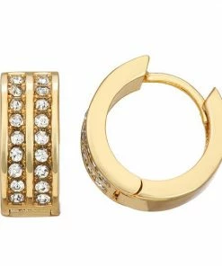 Nine West Gold Tone Huggie Hoop Earrings