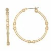 Nine West Gold Tone Ball Click It Hoop Earrings