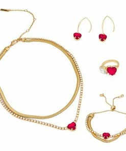 Nine West Gold Tone Red Crystal Heart Drop Earrings 5 Nine West Gold Tone Red Crystal Heart Drop Earrings -Nine West Shop unnamed file 5169