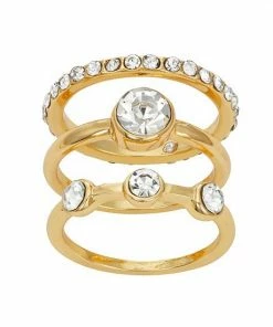 Nine West Stone Rings 3 Pack Set