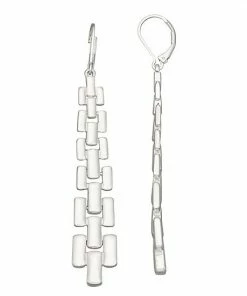 Women's Nine West Silver Tone Chain Drop Earrings
