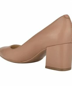 Nine West Issa Women's Leather Block Heels Dark Natural -Nine West Shop unnamed file 5190