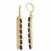 Nine West Gold Tone Black Layered Linear Earrings