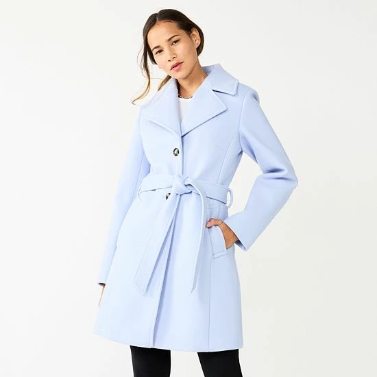 Women's Nine West Belted Trench Coat Black 5 Women's Nine West Belted Trench Coat Black - Image 5