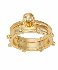 Nine West Gold Tone 3 Ball Ring
