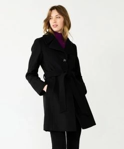 Women's Nine West Belted Trench Coat Black 11 Women's Nine West Belted Trench Coat Black -Nine West Shop unnamed file 523