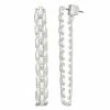 Women's Nine West Silver Tone Metal Chain Front Back Earrings