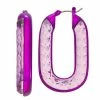 Nine West Purple Crystal Faceted Oval Hoop Earrings