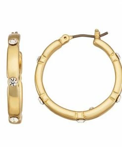 Nine West Gold Tone Hoop Earrings