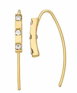 Nine West Gold Tone Stick Threader Earrings