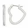 Nine West Silver Tone Twisted Heart Hoop Earrings