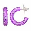 Nine West Violet Crystal C-Hoop Earrings