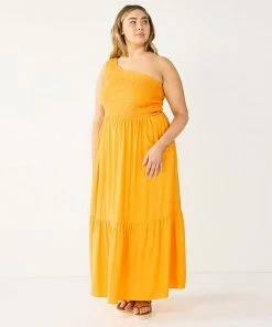 Plus Size Nine West One-Shoulder Smocked Maxi Dress Abstract Fronds 7 Plus Size Nine West One-Shoulder Smocked Maxi Dress Abstract Fronds -Nine West Shop unnamed file 5270