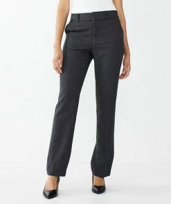 Women's Nine West Magic Waist Barely Bootcut Pants Dark Char Plaid -Nine West Shop unnamed file 53