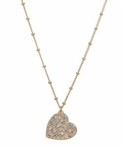Nine West Pave Heart Pendant Necklace