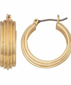 Nine West Layered Click It Hoop Earrings