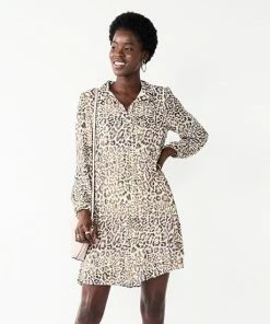 Women's Nine West Georgette Collar Pleated Dress Large Brushstroke -Nine West Shop unnamed file 535