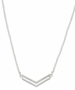 Nine West Pave Chevron Pendant Necklace