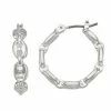 Nine West Chain Link Click It Hoop Earrings