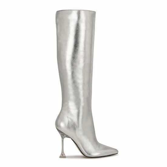 Nine West Talya 03 Women's Knee-High Boots Silver 2 Nine West Talya 03 Women's Knee-High Boots Silver - Image 2