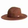 Women's Nine West Cable Knit Packable Panama Hat Chocolate