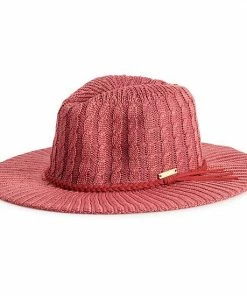 Women's Nine West Cable Knit Packable Panama Hat Chocolate -Nine West Shop unnamed file 5493
