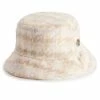 Women's Nine West Reversible Houndstooth Faux Fur Bucket Hat Black