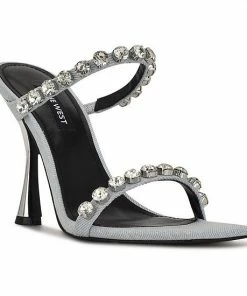 Nine West Aria Women's Dress Sandals White Satin