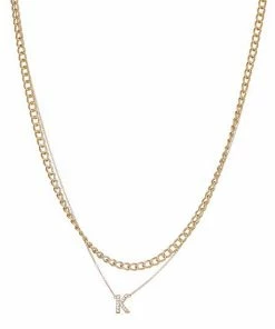 Nine West Multi-Row Initial "K" Pendant Necklace