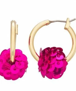 Nine West Sequins Disco Huggie Earrings Green -Nine West Shop unnamed file 5520