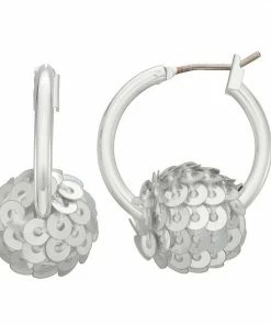 Nine West Sequins Disco Huggie Earrings Green -Nine West Shop unnamed file 5521