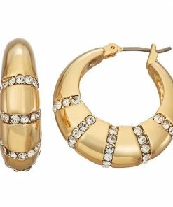Nine West Gold Tone Hoop Earrings