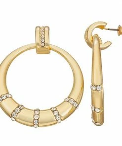 Nine West Gold Tone Hoop Earrings