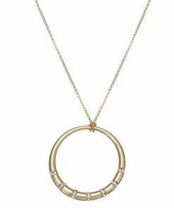 Nine West Gold Tone Circle Pendant Necklace